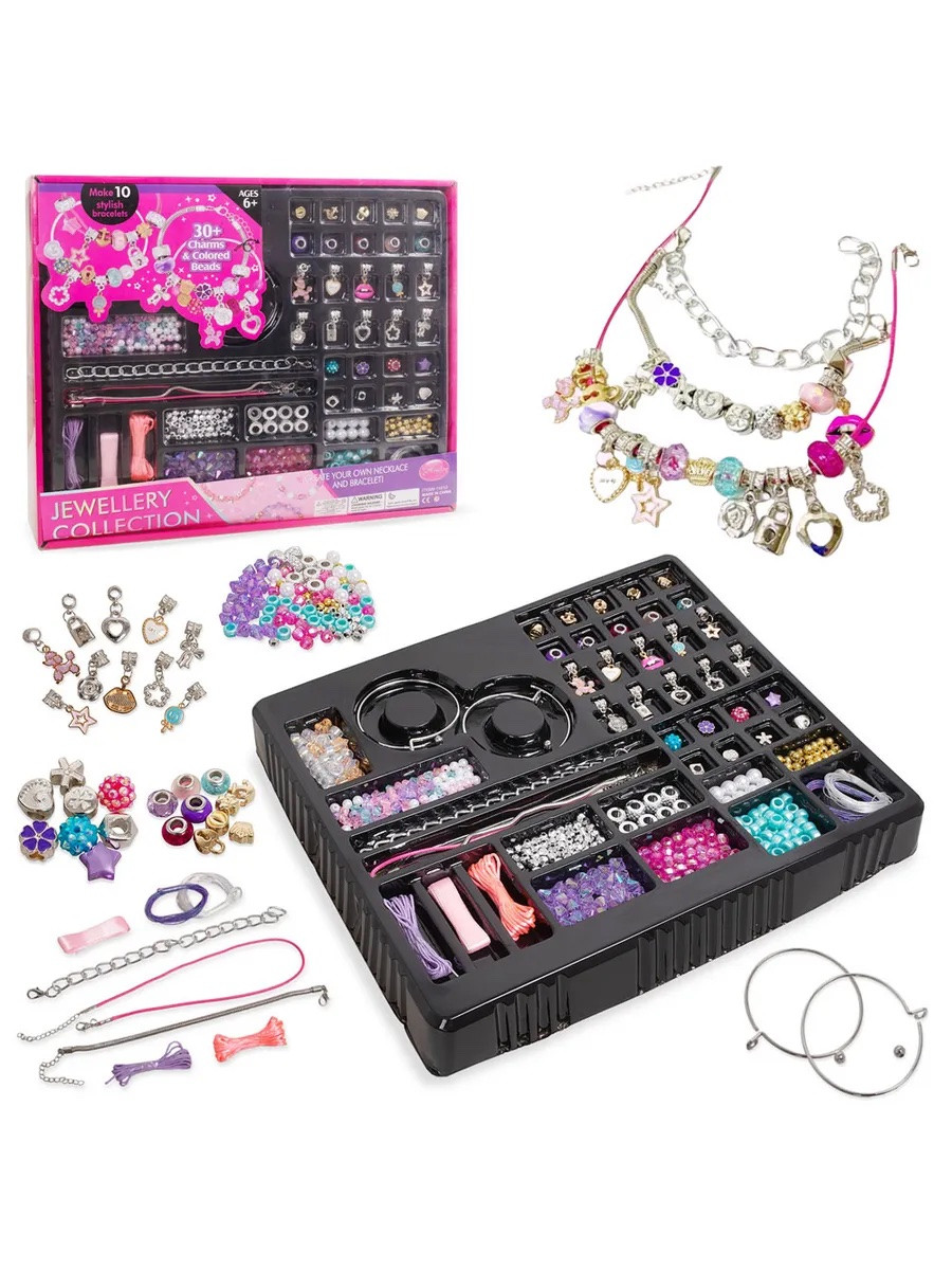 Детский набор для создания украшений из бусин и бисера 34х29х5 Детский набор для создания украшений из бусин и бисера 34х29х5