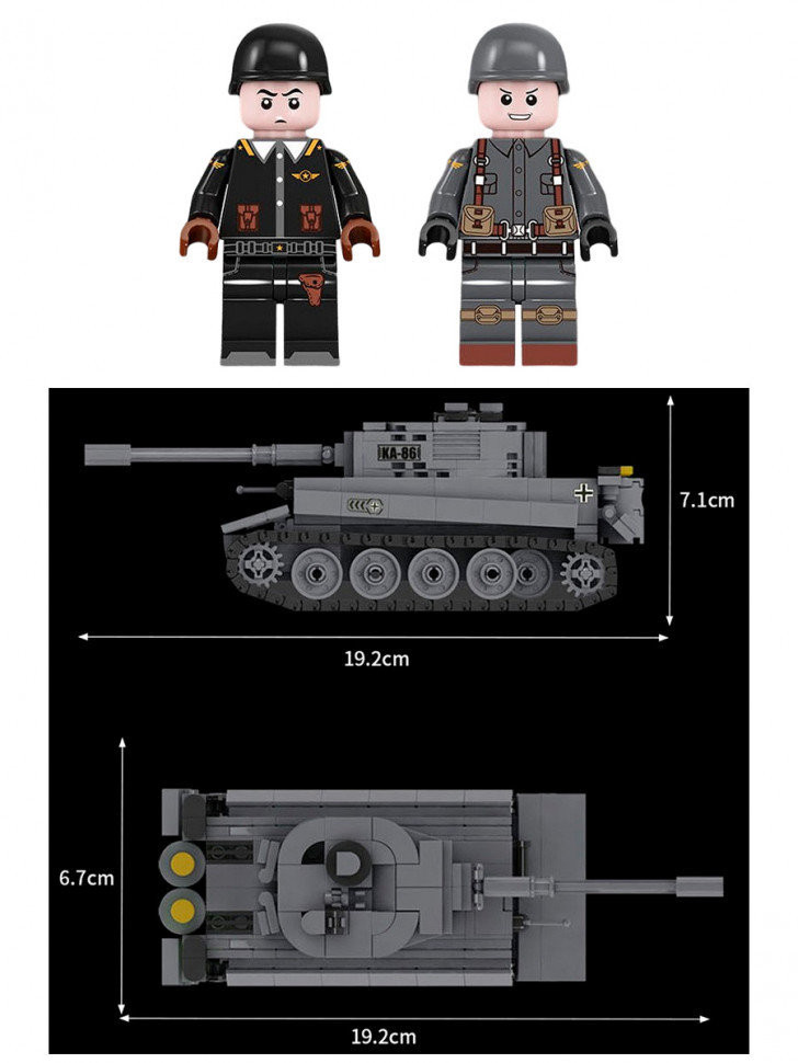 Конструктор Forange Block FC4003 Германский тяжелый танк Tiger I 385дет. Конструктор Forange Block FC4003 Германский тяжелый танк Tiger I 385дет.