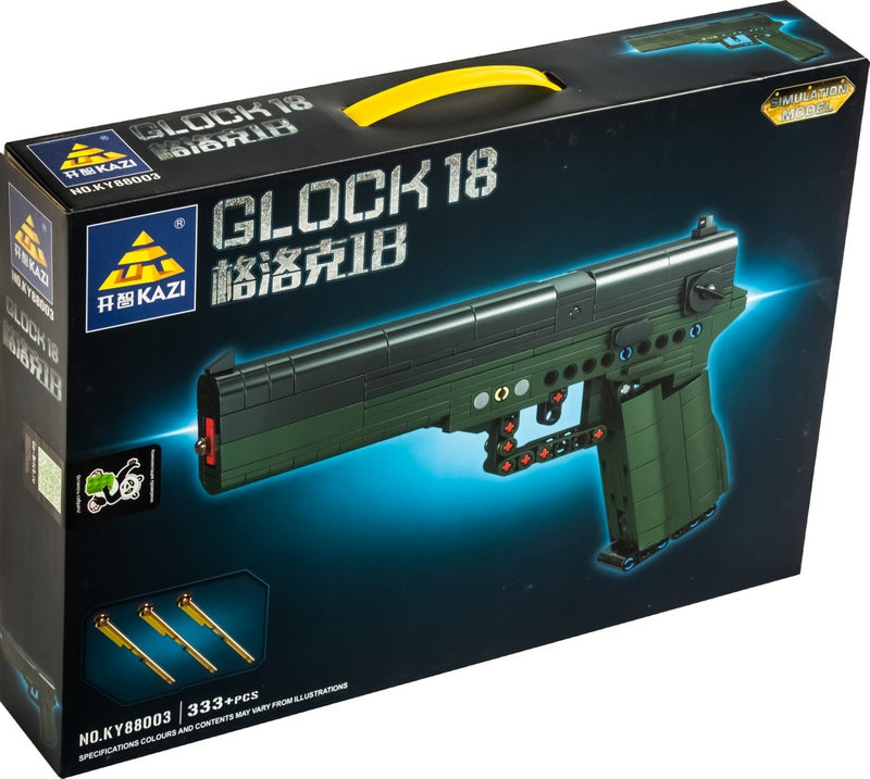 Конструктор Kazi 88003 Оружие Пистолет Glock 18 с пулями, 333 дет 42х30х7 см Конструктор Kazi 88003 Оружие Пистолет Glock 18 с пулями, 333 дет 42х30х7 см