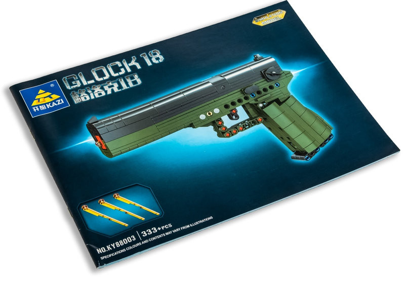 Конструктор Kazi 88003 Оружие Пистолет Glock 18 с пулями, 333 дет 42х30х7 см Конструктор Kazi 88003 Оружие Пистолет Glock 18 с пулями, 333 дет 42х30х7 см