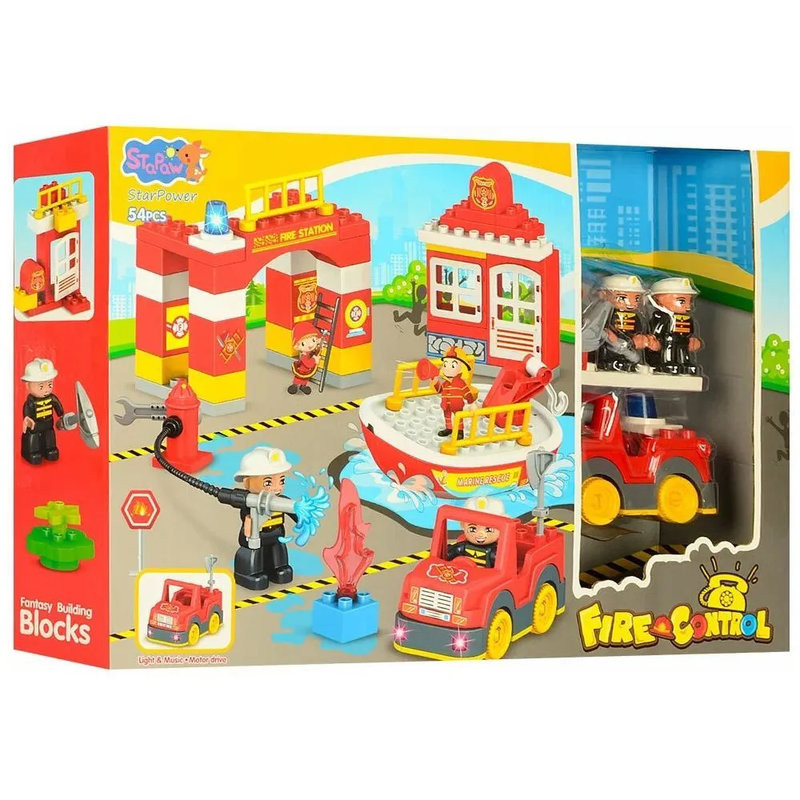 Конструктор Blocks "Пожарная часть" с героями 54 дет. в кор. 53х9х35 Конструктор Blocks "Пожарная часть" с героями 54 дет. в кор. 53х9х35