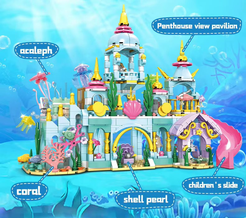 Конструктор WOMA 11833 "Жемчужный Подводный замок" 766 деталей Конструктор WOMA 11833 "Жемчужный Подводный замок" 766 деталей