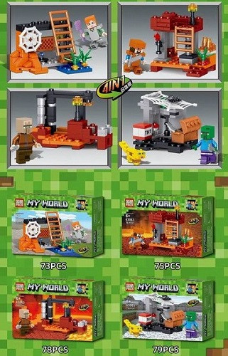 Конструктор PRCK 63063 Майнкрафт "Подземелье" в упаковке 8 шт Конструктор PRCK 63063 Майнкрафт "Подземелье" в упаковке 8 шт