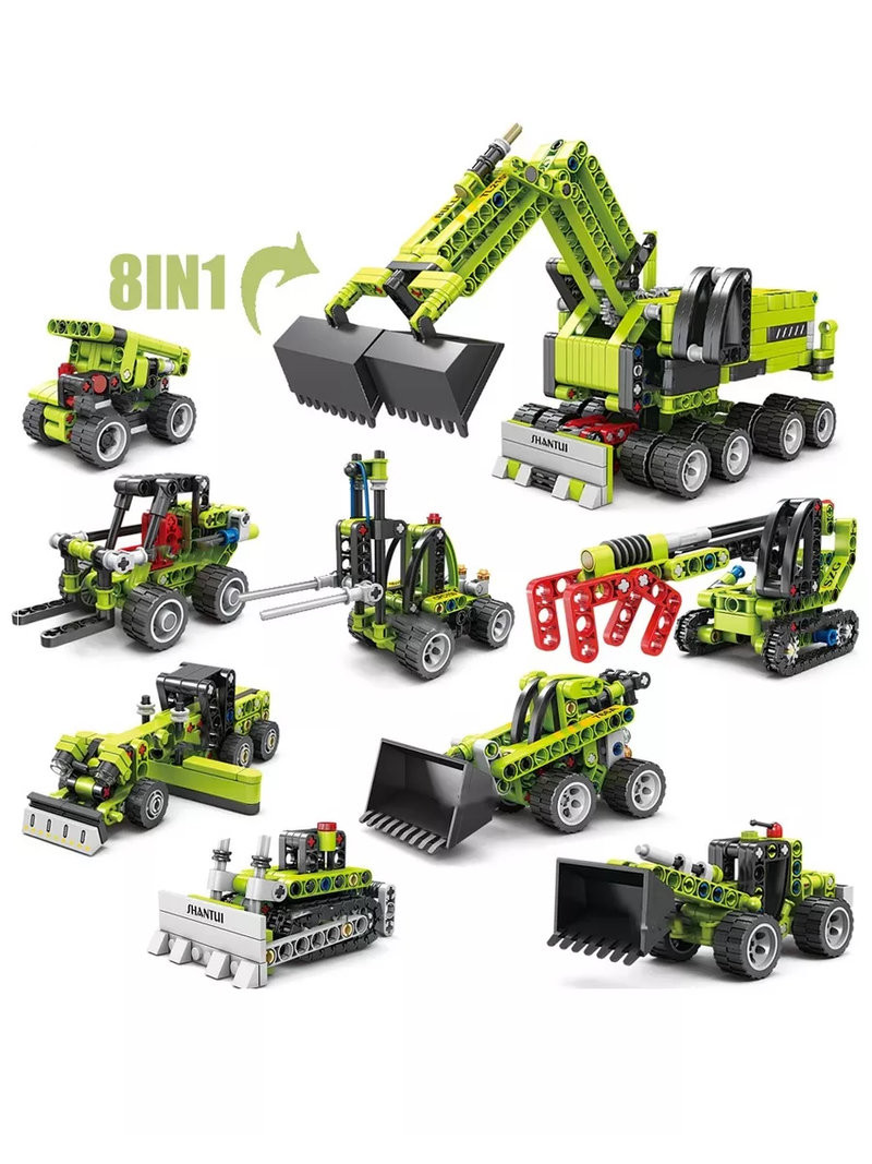 Конструктор GBL 1081 Строительная техника 8в1 видов в д/б Конструктор GBL 1081 Строительная техника 8в1 видов в д/б