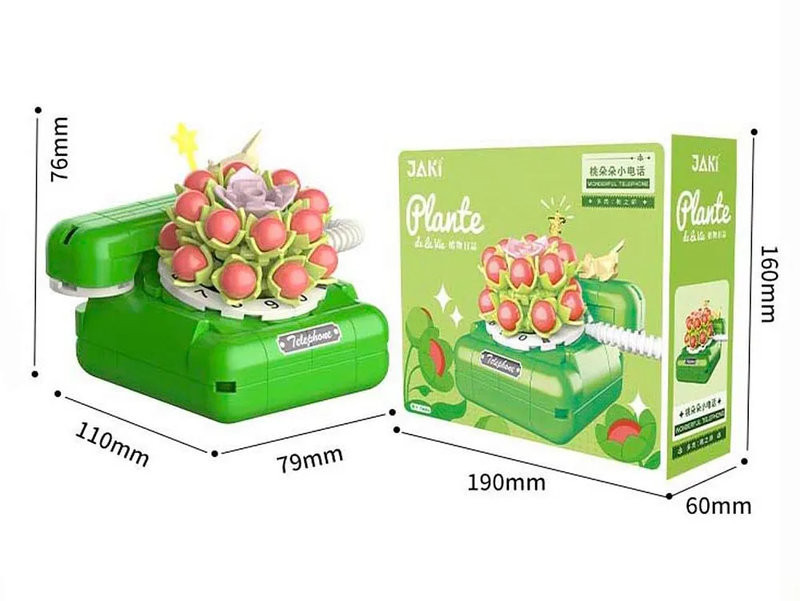 Конструктор Jaki Plante JK2718 Телефон винтажный с суккулентами 19x6x16 см Конструктор Jaki Plante JK2718 Телефон винтажный с суккулентами 19x6x16 см