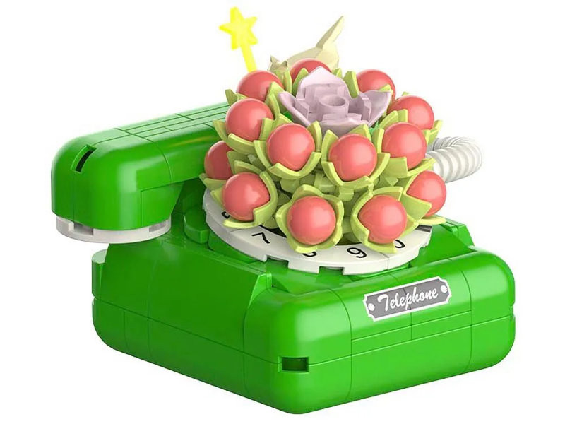 Конструктор Jaki Plante JK2718 Телефон винтажный с суккулентами 19x6x16 см Конструктор Jaki Plante JK2718 Телефон винтажный с суккулентами 19x6x16 см