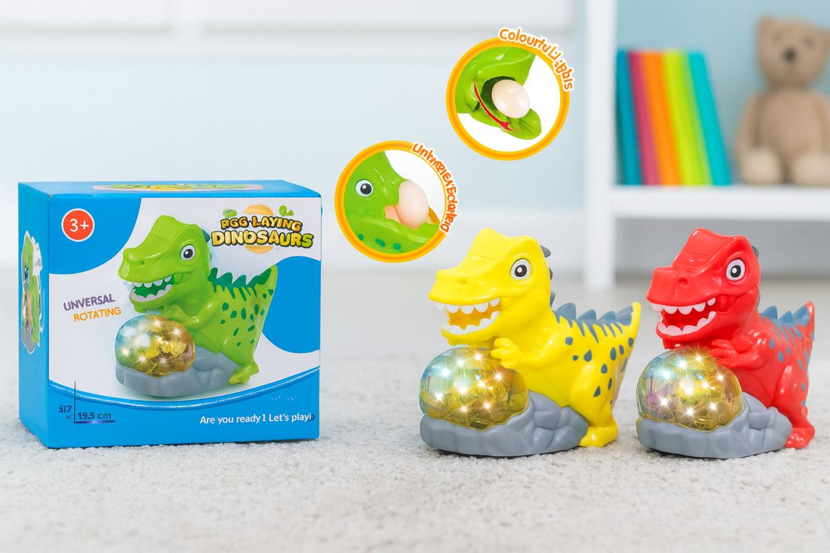 Динозавр откладывающий яйца свет+звук 3 вида Динозавр откладывающий яйца свет+звук 3 вида