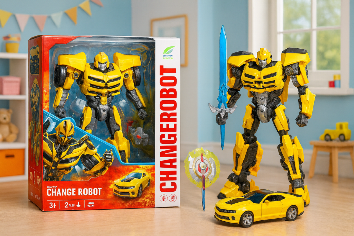 Робот трансформер + меч и щит в коробке 37х32см Робот трансформер + меч и щит в коробке 37х32см