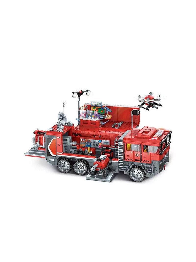Конструктор Qman 12025 Многофункциональная аварийно-спасательная пожарная машина 1431 дет 62х40х8 см Конструктор Qman 12025 Многофункциональная аварийно-спасательная пожарная машина 1431 дет 62х40х8 см