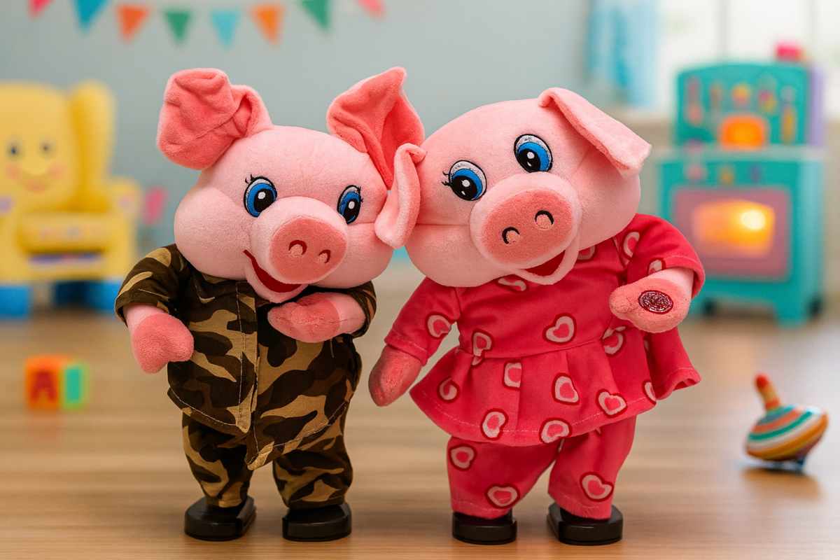 Свинка танцующая, 18 мелодий (русская озвучка) 2 вида, поет, размер 33см. Свинка танцующая, 18 мелодий (русская озвучка) 2 вида, поет, размер 33см.