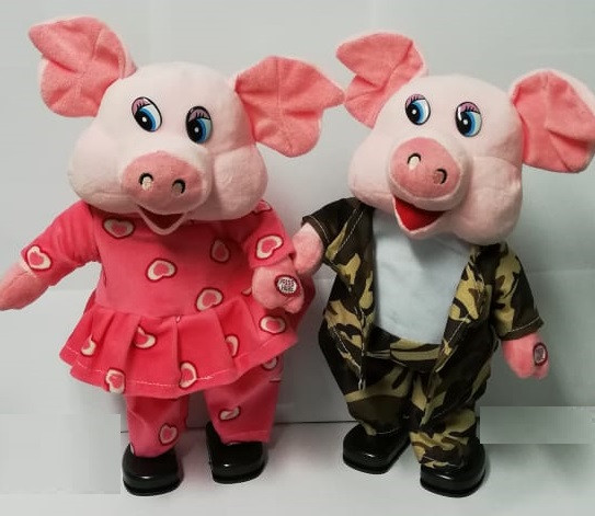 Свинка танцующая, 18 мелодий (русская озвучка) 2 вида, поет, размер 33см. Свинка танцующая, 18 мелодий (русская озвучка) 2 вида, поет, размер 33см.