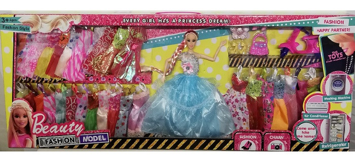 Набор "Кукла с платьями" и аксессуары в коробке 89х7х33см