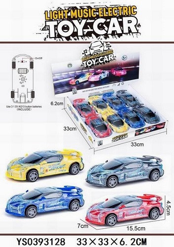 Набор машинок спорт "Toy Car" спорт 15.5х7см свет+ звук, на батарейках в упаковке 8 шт.