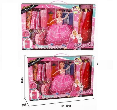 Набор подарочный Кукла с платьями в коробке 51.8х7х33см