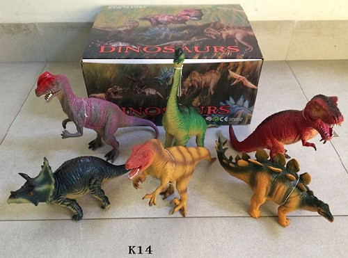 Животные резиновые Динозавры в упаковке 12шт 30х24х13см
