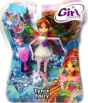 Кукла WINX Club Тайникс 28см Сверкающие крылья 7я серия, ноги и руки в блестках в коробке 35.5х30х6см