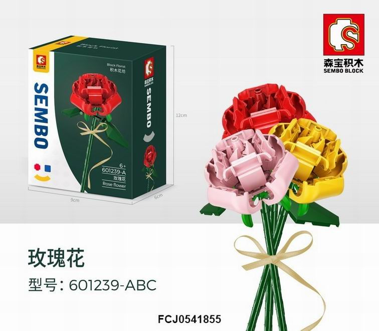Конструктор Sembo 601239ABC Цветы "Роза" 2 вида в упак
