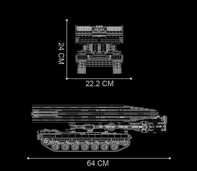 Конструктор Mould King 20002 Техника "Танк Ultimate Abrams с мостовым слоем AVLB" 2388 дет.