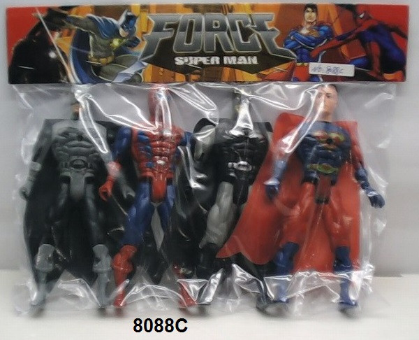 Набор Супергероев в пакете 4 героя размер упак. 28х22 см
