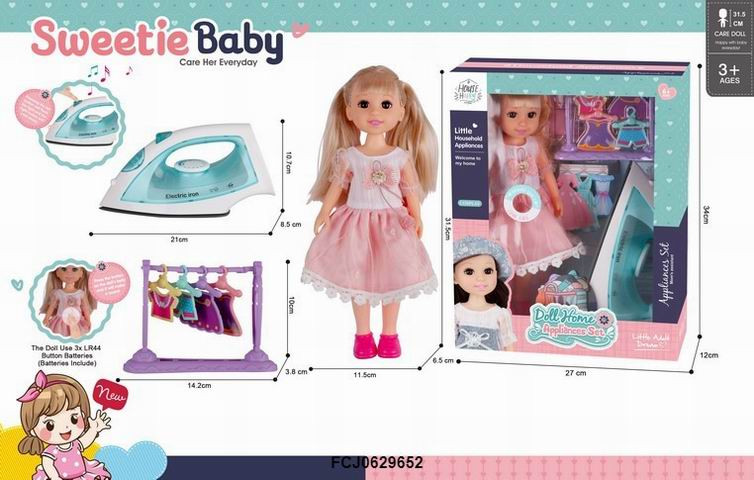Набор "Sweetie baby" кукла 31 см с одеждой и утюгом 34х12х27 см