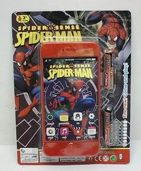 Игрушечный телефон "Человек паук" на батарейках + звук 15х8см на картоне