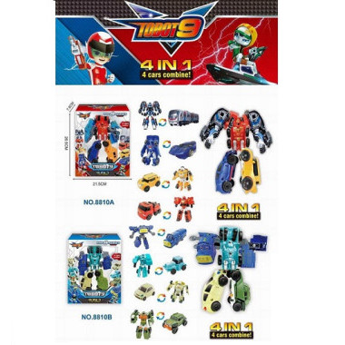 Робот-трансформер 4 в одном 2 вида в коробке 26.5х7.5х21.5 см