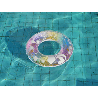 Надувной круг для  плавания Русалочка с блестками 80см