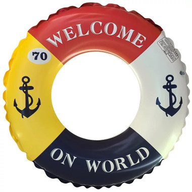 Круг надувной для плавания 120 см (с двойным клапаном) с пластиковыми ручками