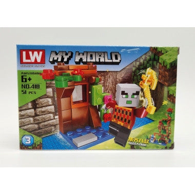 Конструктор 418 Майнкрафт &quot;На мини ферме&quot; 16 шт. в упаковке 14.5х9х4см