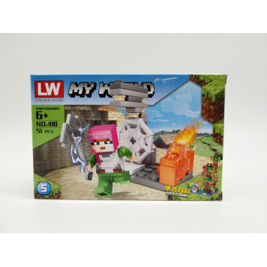 Конструктор 418 Майнкрафт &quot;На мини ферме&quot; 16 шт. в упаковке 14.5х9х4см