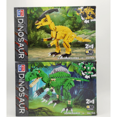 Конструктор GF Динозавры "Динозавры Юрского периода" 4 шт в д/б 232-286 дет