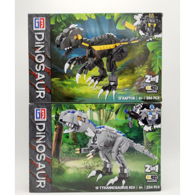 Конструктор GF Динозавры "Динозавры Юрского периода" 4 шт в д/б 232-286 дет