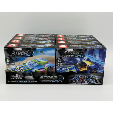 Конструктор &quot;Большие гонки&quot; 4 вида 8шт в упаковке  в коробке 18х4.5х14.5 см