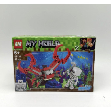 Конструктор Майнкрафт 82138 &quot;Подводный мир&quot; 12шт в упаковке 14х9х4см