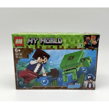 Конструктор Майнкрафт 82138 &quot;Подводный мир&quot; 12шт в упаковке 14х9х4см
