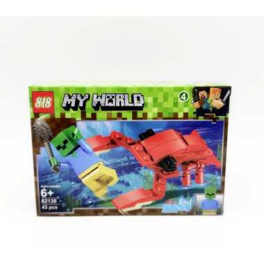 Конструктор Майнкрафт 82138 &quot;Подводный мир&quot; 12шт в упаковке 14х9х4см