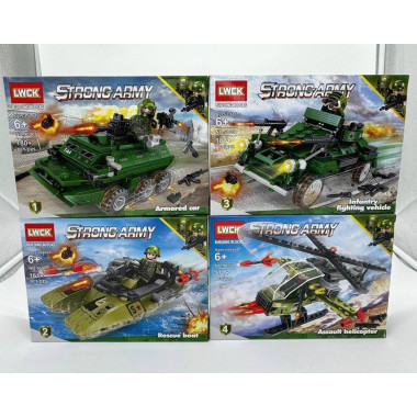 Конструктор 90008 LWCK &quot;Военная техника&quot; 8 шт в упаковке 26х19х4.5 см