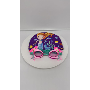 Шапочка для бассейна и очки для плавания &quot;Русалочка&quot;