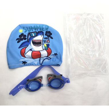 Шапочка для бассейна и очки для плавания &quot;Акула&quot;