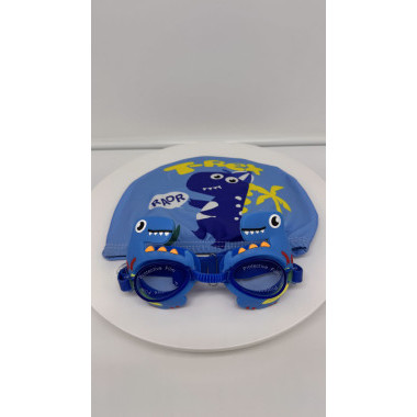 Шапочка для бассейна и очки для плавания "Динозаврик" Шапочка для бассейна и очки для плавания "Динозаврик"