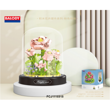 Конструктор Balody 16346 Букет из роз в колбе 13x13x16.3