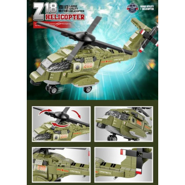 Конструктор BBlock XJ-921D Техника &quot;Вертолет Z18&quot; 329 дет. 34.5x23.5x5.5 см
