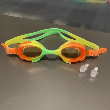 Очки для плавания с футляром (Оранжевый-желтый)