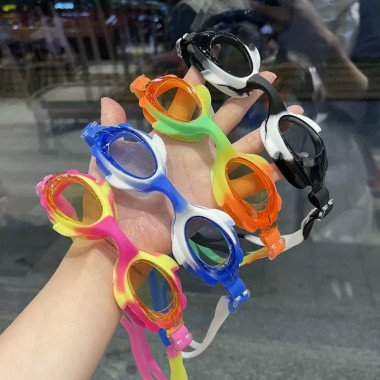 Очки для плавания с футляром (Оранжевый-желтый)