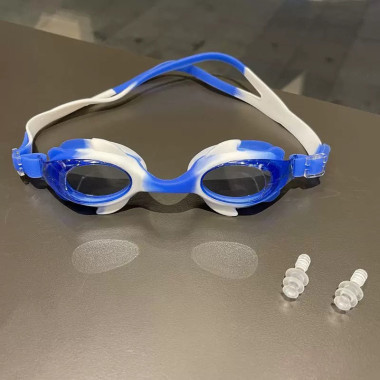 Очки для плавания с футляром (Синий-белый)