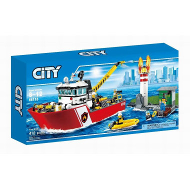 Конструктор Lepin 66116 Сити Пожарный катер 412 дет Конструктор Lepin 66116 Сити Пожарный катер 412 дет