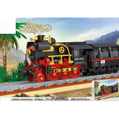 Конструктор Jie Star 59008 Поезда &quot;Ретро Поезд &quot; 676  дет.