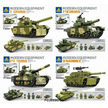 Конструктор 84145-84148 Военные танки 4 вида