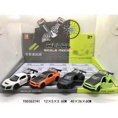 Металлический Гоночная 4 вида 4х5х11 см 12 шт в д/б - 3681C Металлический Гоночная 4 вида 4х5х11 см 12 шт в д/б - 3681C