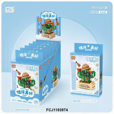 Конструктор LOZ 8833 "Кактус" микро детали в дисплеи, 380 дет 11.5x19.5x4.5